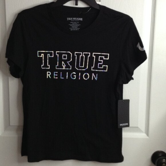 NWT True Religion "M" Black Tee; Skater, Indie, Whimsigoth, Steampunk Chic, Cool - Picture 1 of 5